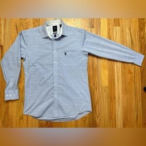U.S. Polo Assn Dress Shirt Mens Size 15-15 1/2 Button Down Blue Long Sleeve